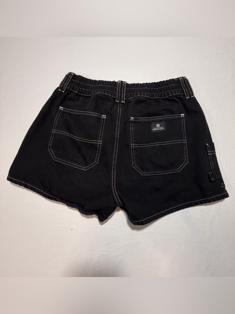 BDG Black High-Waisted Jean Shorts with Contrast Stitching - Picture 10 of 11